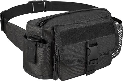 Hiking Fanny Pack, Waterproof Men's Waist Packs with Kettle Sleeve Elastic Net, Adjustable Carry Bag, for Tactical Outdoor Cycling Running Tactical Traveling in Saudi Arabia