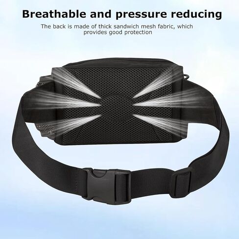 Hiking Fanny Pack, Waterproof Men's Waist Packs with Kettle Sleeve Elastic Net, Adjustable Carry Bag, for Tactical Outdoor Cycling Running Tactical Traveling in Saudi Arabia