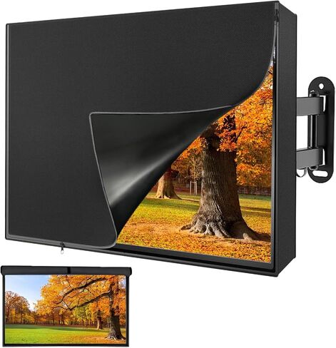 All-Weather outdoor tv cover 55 inch weatherproof for 52–55" Outdoor TVs, 600D Oxford PU-Coated Waterproof Dustproof Sunproof outdoor tv cover, Front Zipper Roll-Up Design in Saudi Arabia