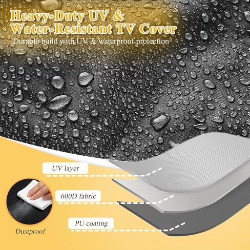 All-Weather outdoor tv cover 55 inch weatherproof for 52–55" Outdoor TVs, 600D Oxford PU-Coated Waterproof Dustproof Sunproof outdoor tv cover, Front Zipper Roll-Up Design in Saudi Arabia