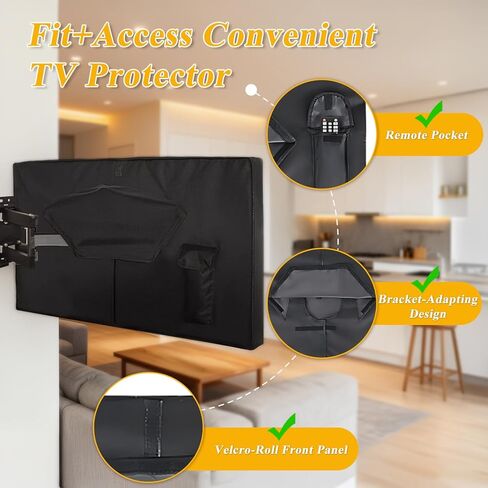 All-Weather outdoor tv cover 55 inch weatherproof for 52–55" Outdoor TVs, 600D Oxford PU-Coated Waterproof Dustproof Sunproof outdoor tv cover, Front Zipper Roll-Up Design in Saudi Arabia