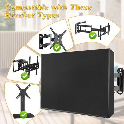 All-Weather outdoor tv cover 55 inch weatherproof for 52–55" Outdoor TVs, 600D Oxford PU-Coated Waterproof Dustproof Sunproof outdoor tv cover, Front Zipper Roll-Up Design in Saudi Arabia
