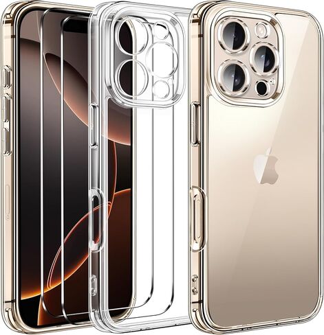 ivoler 3-in-1 Case for Samsung Galaxy S26 6.3" with 2 Pack Tempered Glass Screen Protector[Full Coverage], [Military Grade Protection] Slim Phone Bumper Cover Clear [Non-Yellowing] in Saudi Arabia