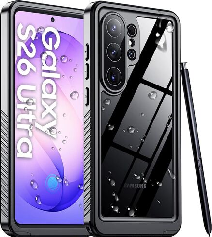 Designed for Samsung Galaxy S26 Ultra Case Waterproof, Built-in Lens & Screen Protector Military Grade Shockproof Dropproof IP68 Underwater Full Body Phone Case for Galaxy S26 Ultra 6.9"-Black in Saudi Arabia