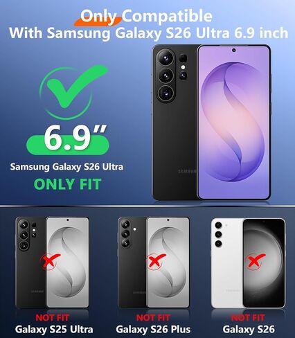 Designed for Samsung Galaxy S26 Ultra Case Waterproof, Built-in Lens & Screen Protector Military Grade Shockproof Dropproof IP68 Underwater Full Body Phone Case for Galaxy S26 Ultra 6.9"-Black in Saudi Arabia