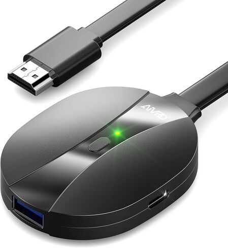 محول عرض لاسلكي AIMIBO True 4K، 2026 التوصيل والتشغيل 2.4G+5G@60 هرتز HDMI دونجل لاسلكي لهاتف i-Phone 17 Android Windows macOS Tablet كمبيوتر محمول إلى شاشة HDTV جهاز عرض - يدعم Airplay DLNA Miracast in Kuwait