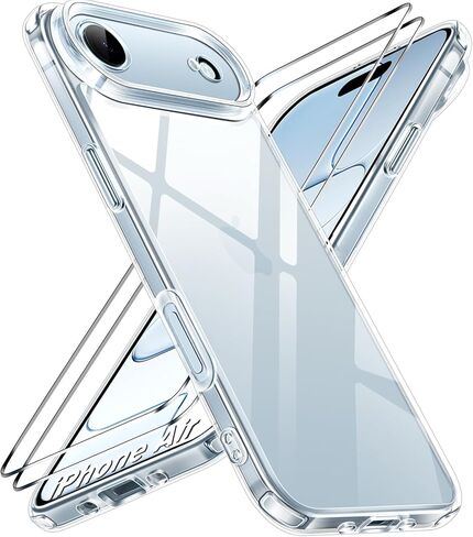 حافظة ivoler 3 في 1 لهاتف Samsung Galaxy S26 6.3 بوصة مع واقي شاشة من الزجاج المقوى [تغطية كاملة]، [حماية من الدرجة العسكرية] غطاء ممتص الصدمات للهاتف النحيف شفاف [غير أصفر] in Kuwait