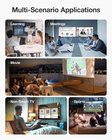 محول عرض لاسلكي AIMIBO True 4K، 2026 التوصيل والتشغيل 2.4G+5G@60 هرتز HDMI دونجل لاسلكي لهاتف i-Phone 17 Android Windows macOS Tablet كمبيوتر محمول إلى شاشة HDTV جهاز عرض - يدعم Airplay DLNA Miracast in Kuwait