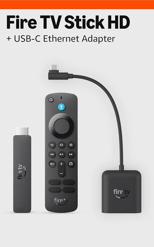 Amazon Fire TV Stick HD (newest model) bundle with Right Angle USB-C Ethernet Adapter in Saudi Arabia