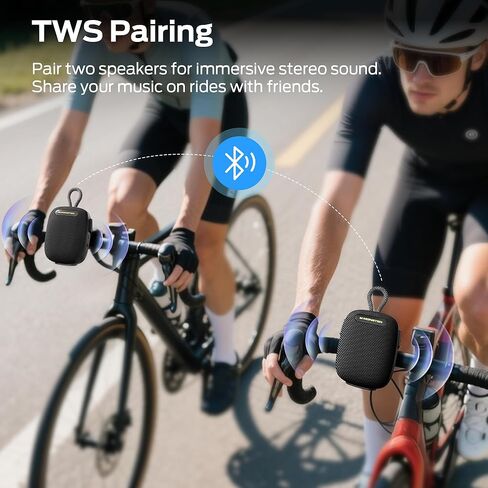 Monster S300 Portable Bluetooth Bike Speaker, IPX7 Waterproof Wireless Shower Speaker with RGB Lights, 10H Playtime, Loud Sound, Bluetooth 6.0, Bike Accessories, TWS, for Outdoors/Travel/Home, Black in Saudi Arabia