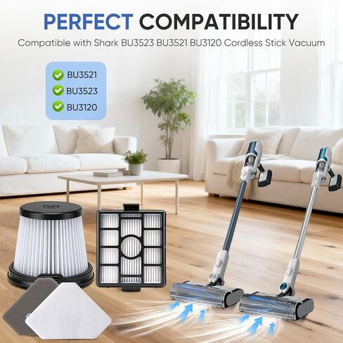 6 Pack IW3511 BU3521 Filter Replacements for Shark IW3511 IW1111 IW1120 Detect Pro Lightweight Cordless Stick Vacuum Cleaner and Shark BU3523 Clean Empty in Saudi Arabia