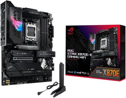 ASUS X870E-E ROG Strix Gaming R2/USBC Card WiFi 7 (802.11be) LAN 100/1000/2500/5000Mbps AMD AM5 ATX Motherboard in Saudi Arabia