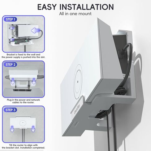 for Starlink Gen 3 Router Mount, All in One Starlink Wall Mount for Standard V3 Mesh Router and Star Link Gen 3 Power Supply Mounting Kit, Space Saving Star Link Mini Accessories in Saudi Arabia