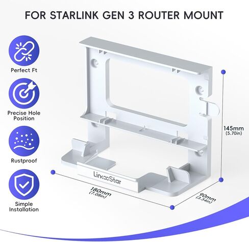 for Starlink Gen 3 Router Mount, All in One Starlink Wall Mount for Standard V3 Mesh Router and Star Link Gen 3 Power Supply Mounting Kit, Space Saving Star Link Mini Accessories in Saudi Arabia