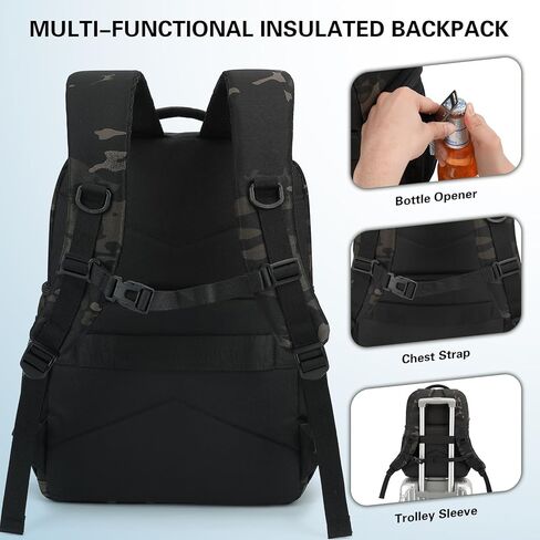 Tactical Cooler Backpack 36 Cans Double Deck Insulated Backpack Cooler Bag for Men Women, Soft Lightweight Leakproof Lunch Backpack for Camping, Hiking, Travel, Beach, Picnic in Kuwait