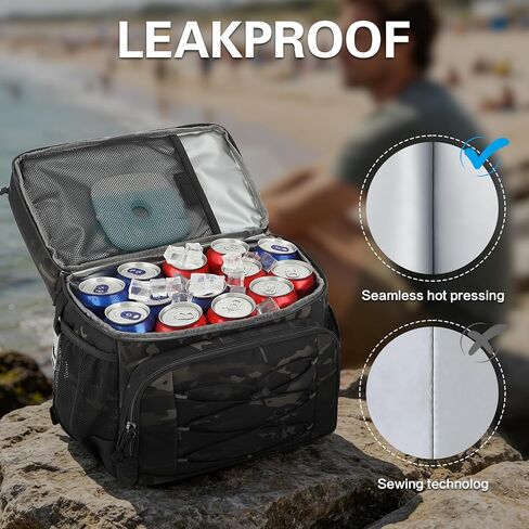 Tactical Cooler Backpack 36 Cans Double Deck Insulated Backpack Cooler Bag for Men Women, Soft Lightweight Leakproof Lunch Backpack for Camping, Hiking, Travel, Beach, Picnic in Kuwait