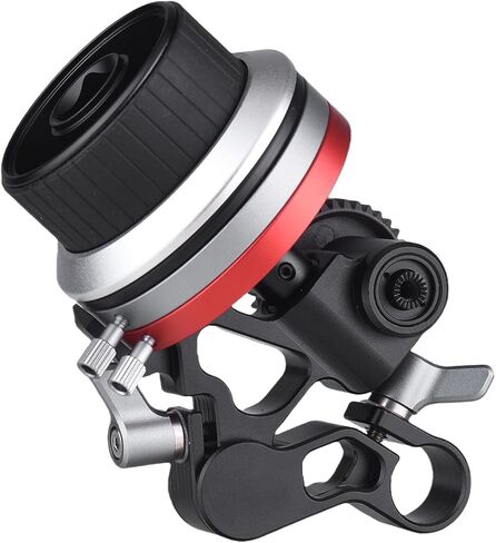 Yunseity اتبع التركيز مع توقف AB، عجلة مطلية بالمطاط قابلة للتعديل لكاميرات DSLR بدون مرآة، مع مشبك قضيب 15 مم وتعديل زاوية 225 درجة in Kuwait