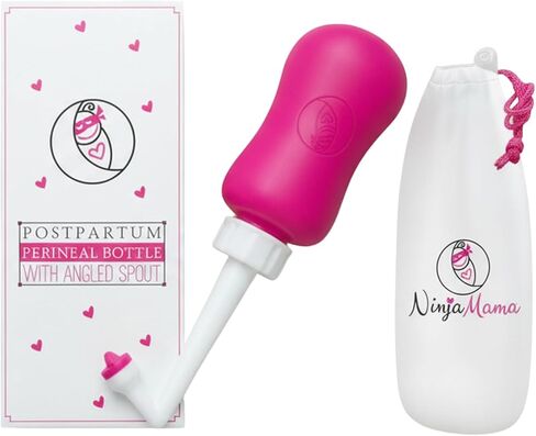 Ninja Mama Peri Bottle for Postpartum Care. Post Partum Essentials Large Portable Perineal Bottle with Angled Spout - for After Childbirth - Labor and Delivery Hospital Bag. Pack of 1 in Saudi Arabia