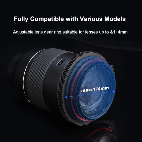 Yunseity اتبع التركيز مع توقف AB، عجلة مطلية بالمطاط قابلة للتعديل لكاميرات DSLR بدون مرآة، مع مشبك قضيب 15 مم وتعديل زاوية 225 درجة in Kuwait