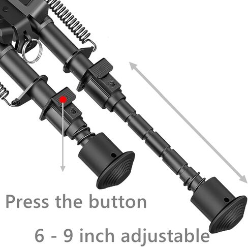 Picatinny السكك الحديدية Bipod 6-9 بوصات قابل للتعديل - Bipod بندقية خفيفة الوزن للصيد والرماية والمغامرات في الهواء الطلق. in Kuwait
