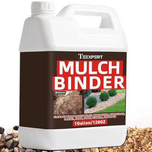 Teexpert Mulch Glue for Landscaping: 1 Gallon Rock Glue for Landscaping & Gravel Binder - Max Strength, Long Lasting Hold, Permeable Adhesive to Lock Pea Gravel, Stones, Rubber Mulch & Pine Straw in Saudi Arabia