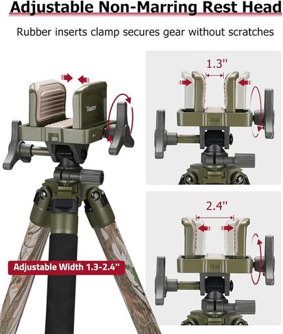 Trakiom Clamping Tripod Rest Camo حامل ثلاثي القوائم مع رأس مشبك متكامل على مستوى الفقاعات، إطار ألومنيوم قوي وخفيف الوزن وأرجل قابلة للتعديل للخارج in Kuwait