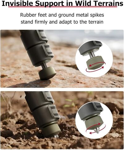 Trakiom Clamping Tripod Rest Camo حامل ثلاثي القوائم مع رأس مشبك متكامل على مستوى الفقاعات، إطار ألومنيوم قوي وخفيف الوزن وأرجل قابلة للتعديل للخارج in Kuwait