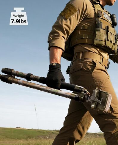 Trakiom Clamping Tripod Rest Camo حامل ثلاثي القوائم مع رأس مشبك متكامل على مستوى الفقاعات، إطار ألومنيوم قوي وخفيف الوزن وأرجل قابلة للتعديل للخارج in Kuwait