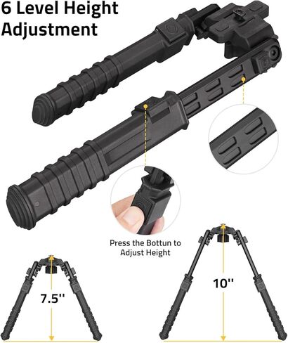 CVLIFE Bipods for Rifles M-Rail Rifle Bipod Quick Release Bipod Foldable Leg Height Adjustable Stable for Hunting and Shooting in Saudi Arabia