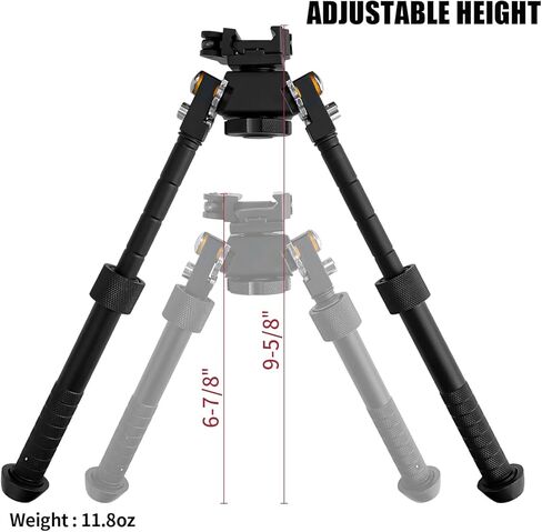 Sutekus Bipod قابل للتعديل مع رافعة فصل سريع، Bipod دوار قابل للإمالة وسريع التحرير للصيد وفي الهواء الطلق، أسود in Saudi Arabia