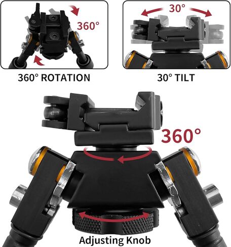 Sutekus Bipod قابل للتعديل مع رافعة فصل سريع، Bipod دوار قابل للإمالة وسريع التحرير للصيد وفي الهواء الطلق، أسود in Saudi Arabia