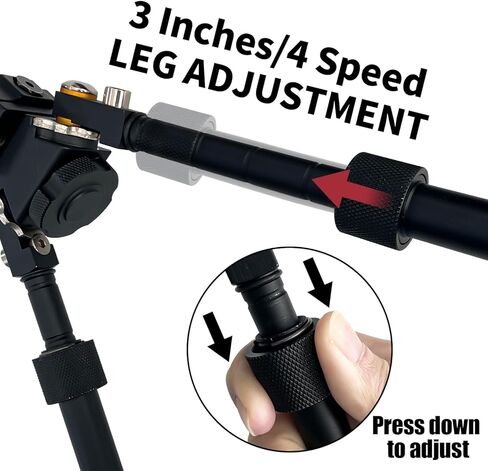 Sutekus Bipod قابل للتعديل مع رافعة فصل سريع، Bipod دوار قابل للإمالة وسريع التحرير للصيد وفي الهواء الطلق، أسود in Saudi Arabia