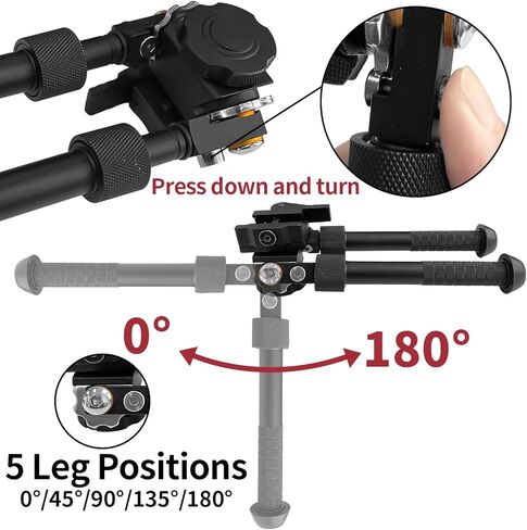 Sutekus Bipod قابل للتعديل مع رافعة فصل سريع، Bipod دوار قابل للإمالة وسريع التحرير للصيد وفي الهواء الطلق، أسود in Saudi Arabia