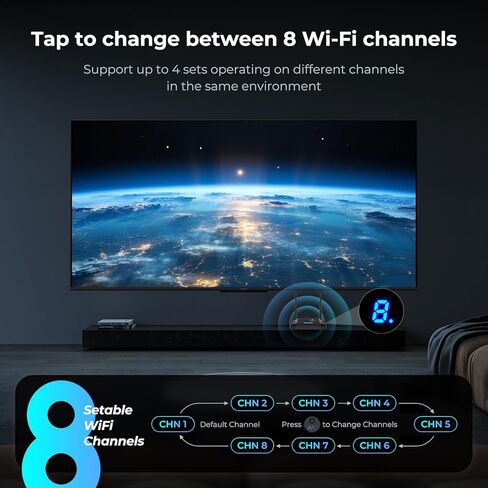 جهاز إرسال واستقبال HDMI لاسلكي 4K فك تشفير 1080P 60HZ، 656 قدم، حلقة HDMI، تمديد الأشعة تحت الحمراء، أنظمة تبريد مزدوجة، 8 قنوات، 1 TX إلى 3 RXS، البث من STB، الكمبيوتر الشخصي، CCTV إلى التلفزيون، جهاز العرض، الشاشة in Kuwait