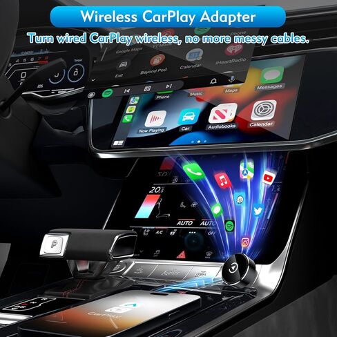 محول CarPlay اللاسلكي، 2 في 1 Mini CarPlay ومحول Android Auto اللاسلكي، التوصيل والتشغيل، الاتصال التلقائي، ملحقات السيارة، دونجل تشغيل السيارة متوافق مع iPhone وAndroid in Kuwait