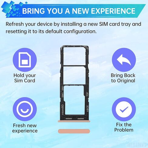 Sim Card Tray Replacement for Samsung Galaxy A23 (Single SIM Version) Peach Card Tray Slot Holder Bracket Adapter with Needle Ejector for A23 SM-A235F in Saudi Arabia