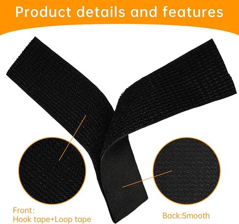 2" x16ft Hook and Loop Straps, Long Adjustable Fastening Straps with 10 Metal Buckles, Cut to Length Cinch Straps, Reusable Nylon Securing Cord Ties for Organizer or Storage in Saudi Arabia