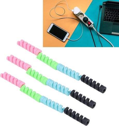 Haofy Silicone Cable Protectors Strain Relief - Spiral Cord Protectors ToolFree Installation for Phone Charger USB C Cables 80 Pcs 20 Packs with 4 Colors for Dorm Office in Saudi Arabia
