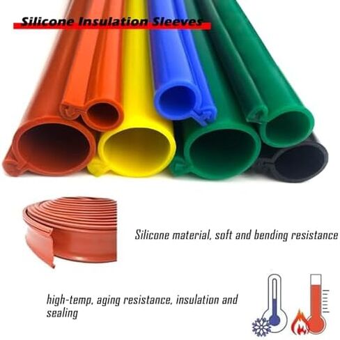 Outdoor High Voltage Cable Protector, Insulated Sile Cord Safety Sleeve for 10kV, 35kV, 110kV Overhead Power Lines (Black, ID 32mm/1.26in) in Saudi Arabia