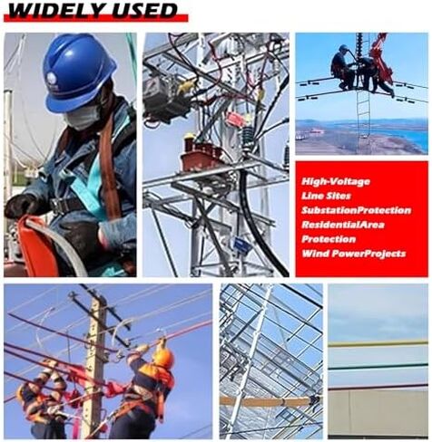 Outdoor High Voltage Cable Protector, Insulated Sile Cord Safety Sleeve for 10kV, 35kV, 110kV Overhead Power Lines (Black, ID 32mm/1.26in) in Saudi Arabia