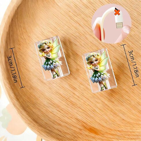 2pcs Acrylic Cute Flower Fairy Cable Protector, Type-C Compatible, Anti-Break Data Cable Cover, Beautiful and Durable Charging Cable Protective Case, Perfectly Ideal in Saudi Arabia
