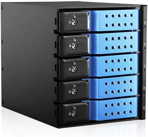 ISTAR BPN-DE350HD-BLUE Trayless 3X 5.25 to 5X 3.5 12Gb/s HDD Hot-swap Rack in Saudi Arabia