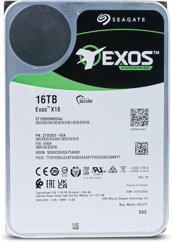 محرك الأقراص الصلبة Seagate Exos X18 ST16000NM004J سعة 16 تيرابايت - داخلي 3.5 بوصة - SAS (12 جيجابايت/ثانية SAS) (متجدد) in Saudi Arabia