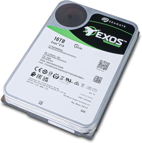 محرك الأقراص الصلبة Seagate Exos X18 ST16000NM004J سعة 16 تيرابايت - داخلي 3.5 بوصة - SAS (12 جيجابايت/ثانية SAS) (متجدد) in Saudi Arabia
