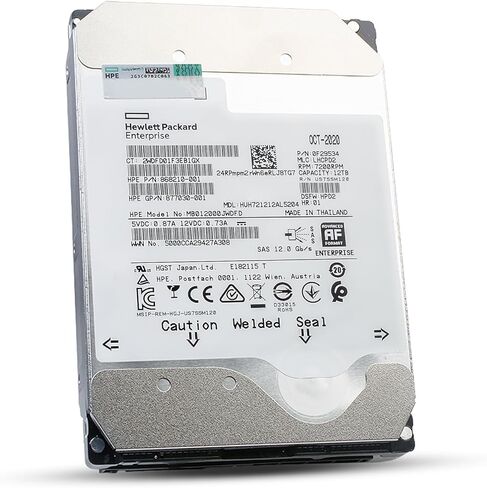 HP/HGST Ultrastar DC HC520 HUH721212AL5204 0F29534 12 تيرابايت 7200 دورة في الدقيقة SAS 12 جيجابايت/ثانية 512e 3.5 بوصة محرك الأقراص الصلبة للمؤسسات MB012000JWDFD 868210-001 (متجدد) in Saudi Arabia