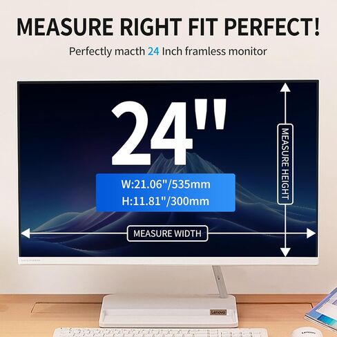 2 Pack Magnetic Blue Light Blocking Screen Protector for 24 Inch Frameless Computer Monitor,9H Hardness Acrylic Anti-Glare Anti-UV Eye Protection Blue light Screen Protector in Saudi Arabia