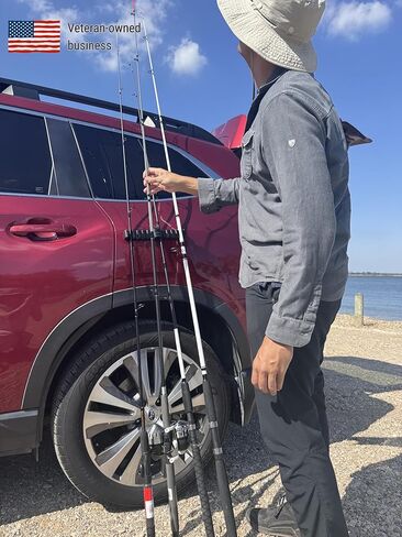 Magnetic Fishing Rod Holder for Car & Truck – Stop Scratches & Tangles | Strong Magnet, Paint-Safe, No Drill | Portable Rod Rack for Rigging & Setup (Stationary Use Only) | Veteran Owned in Saudi Arabia