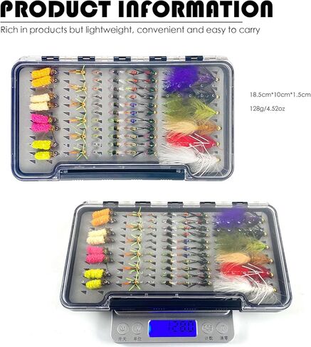 65Pcs Fly Fishing Flies Kit Dry Wet Nyphms Streamer Wooly Bugger Copper John Hand-Tied Fishing Flies Assortment Kit with Fly Box in Saudi Arabia