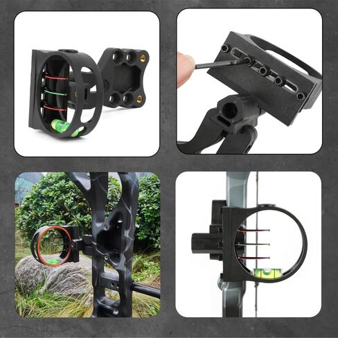 Compound Bow Sight 3 Pin Aim 0.029" Optical Fiber Adjustment Aluminum Alloy for Right Hand Archery Practice Training Shooting in Saudi Arabia