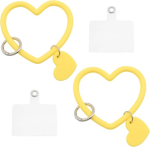 PINE & LINEN 2 Pcs Heart Loop Phone Lanyard,Silicone Wrist Strap Universal Key Chain Holder with Back Patch in Saudi Arabia
